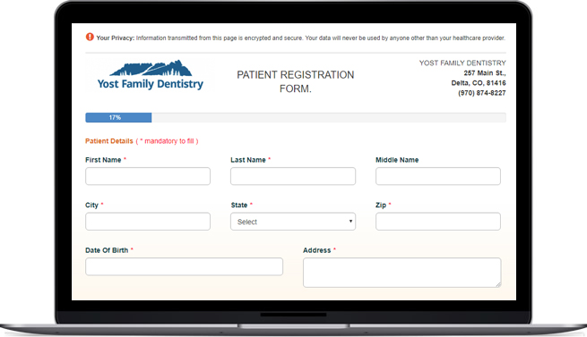 Online forms are available for new patients